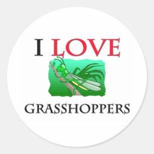 I Love Grasshoppers Ronde Sticker