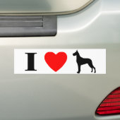 I Love Great Danes Bumpersticker (Op auto)