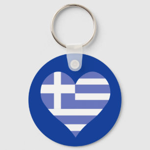 I Love Greece Heart Sleutelhanger