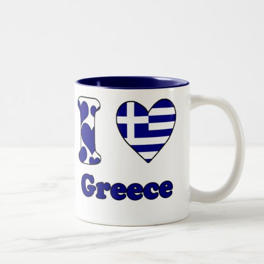I love Greece Tweekleurige Koffiemok (Rechts)