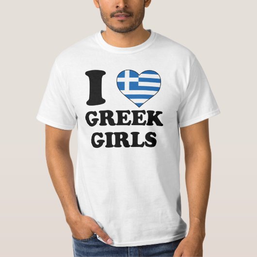 I love Greek Girls T-shirt (Voorkant)