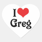 I Love Greg Hart Sticker (Voorkant)
