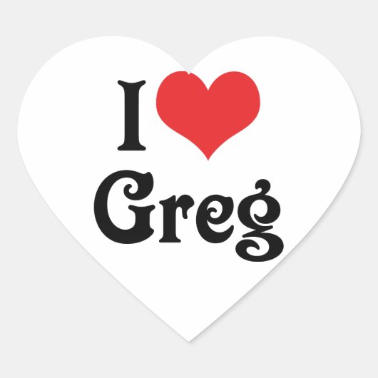 I Love Greg Hart Sticker (Voorkant)