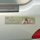 I Love Greyhounds Bumpersticker (Op auto)