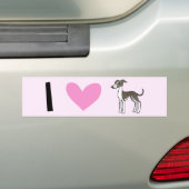 I Love Greyhounds / Whippets / Italiaanse Greyhoun Bumpersticker (Op auto)