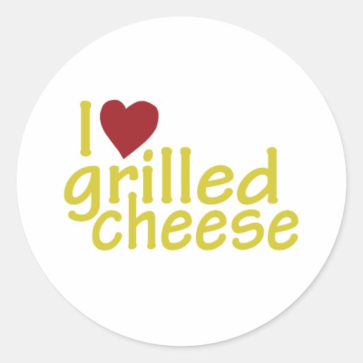 I Love Grilled Cheese Ronde Sticker (Voorkant)