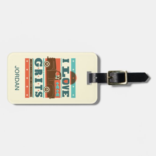 I Love Grits Bagagelabel (Voorkant horizontaal)