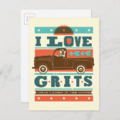 I Love Grits Briefkaart (Voorkant / Achterkant)