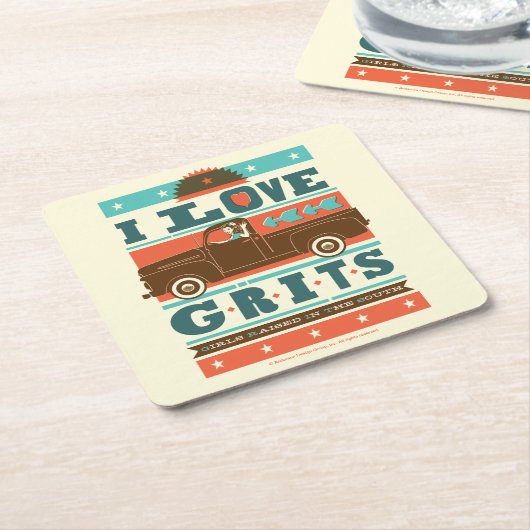 I Love Grits Kartonnen Onderzetters (Schuin)