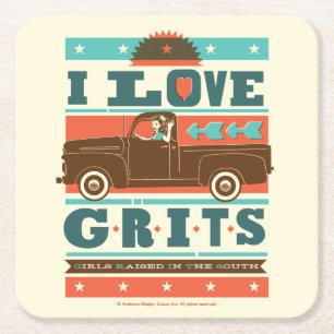 I Love Grits Kartonnen Onderzetters