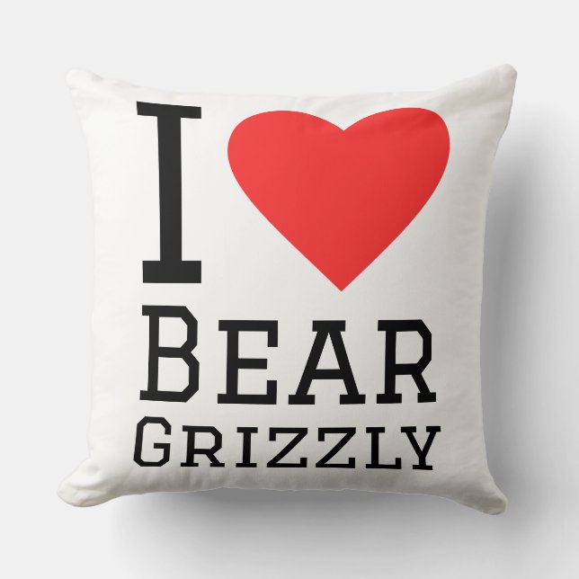 I love grizzly bear kussen (Voorkant)