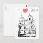 I Love Grodno Belarus Architecture Sketch Briefkaart (Voorkant / Achterkant)