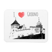 I Love Grodno Belarus Architecture Sketch Castle Magneet (Horizontaal)