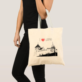 I Love Grodno Belarus Architecture Sketch Castle Tote Bag