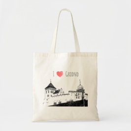I Love Grodno Belarus Architecture Sketch Castle Tote Bag