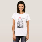 I Love Grodno Belarus Architecture Sketch T-shirt (Voorkant volledig)