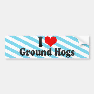I Love Ground Hogs Bumpersticker