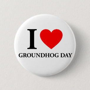 I Love Groundhog Day Ronde Button 5,7 Cm