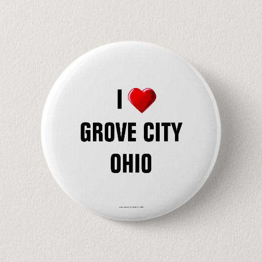 I Love Grove City, Ohio Ronde Button 5,7 Cm (Voorkant)