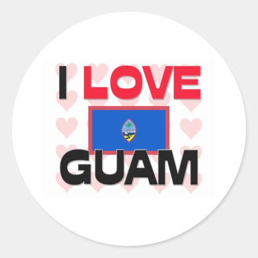 I Love Guam Ronde Sticker (Voorkant)