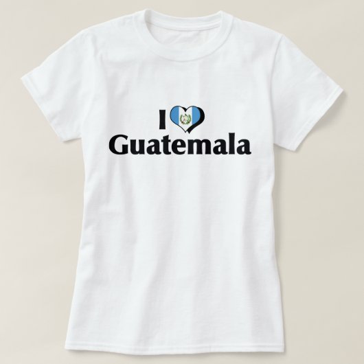 I Love Guatemala Flag T-shirt (Design voorkant)
