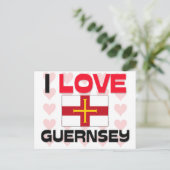 I Love Guernsey Briefkaart (Staand voorkant)