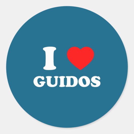 I Love Guidos Funny Italian American Quote  Ronde Sticker (Voorkant)