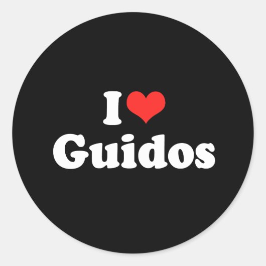 I Love Guidos Ronde Sticker (Voorkant)