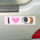 I Love Guinee Pigs (glad) Bumpersticker (Op auto)