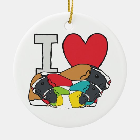 I Love Guinee Pigs Keramisch Ornament (Voorkant)