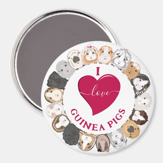 I Love Guinee Pigs Magneet (Voorkant / Achterkant)