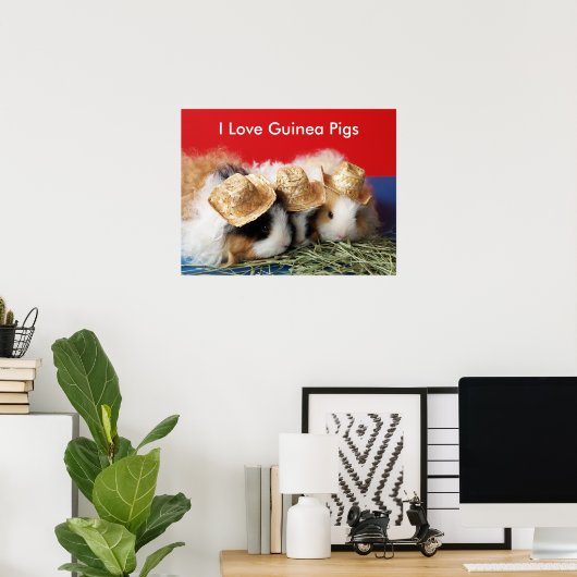I Love Guinee Pigs Poster (Thuiskantoor)