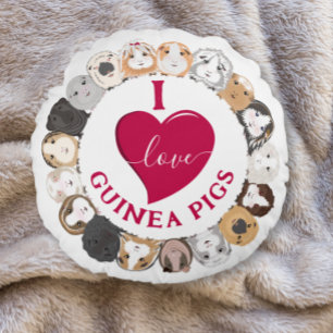 I Love Guinee Pigs Rond Kussen