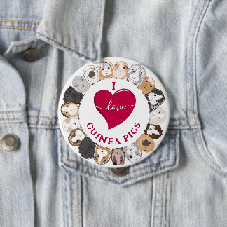I Love Guinee Pigs Ronde Button 4,0 Cm