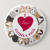I Love Guinee Pigs Ronde Button 4,0 Cm (Voorkant)