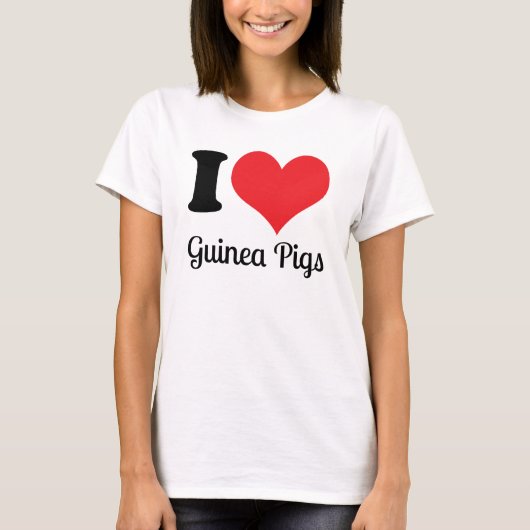 I Love Guinee Pigs Shirt (Voorkant)