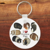 I Love Guinee Pigs - Sleutelhanger (Voorkant)