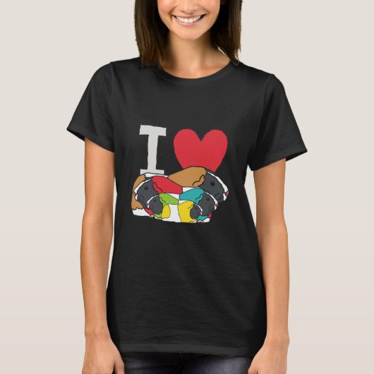I Love Guinee Pigs T-shirt (Voorkant)