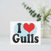I Love Gulls Briefkaart (Staand voorkant)