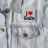 I Love Gulu, Uganda Vierkante Button 5,1 Cm (In situ)