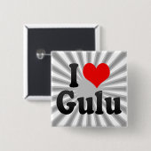 I Love Gulu, Uganda Vierkante Button 5,1 Cm (Voorkant /achterkant)