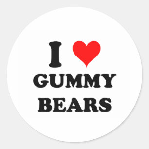 I Love Gummy Beren Ronde Sticker