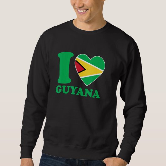I Love Guyana Heart Flag  Quote Trui (Voorkant)