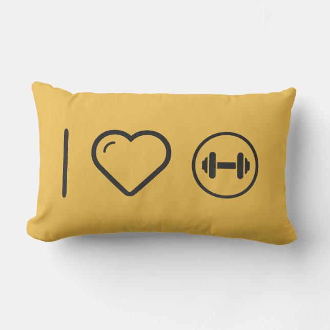 I Love Gym Barbels Kussen (Voorkant)