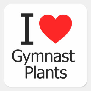 I Love Gymnast Planten Vierkante Sticker