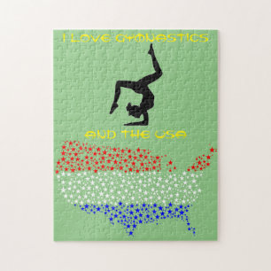 I Love Gymnastics and the USA Puzzle Legpuzzel