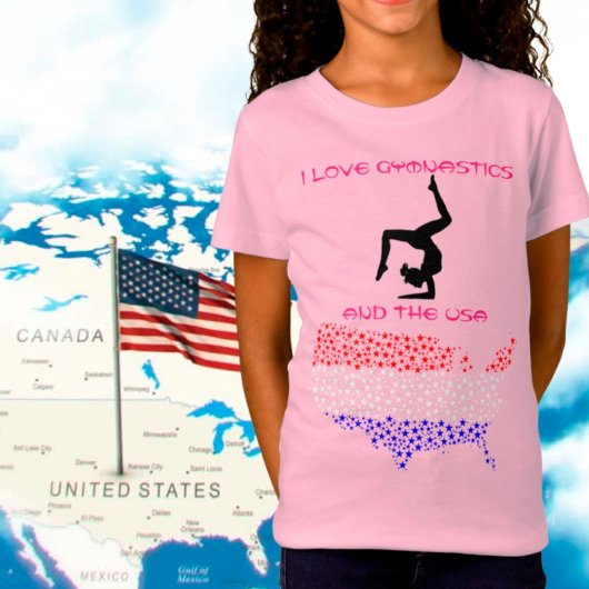 I Love Gymnastics and the USA T-Shirt