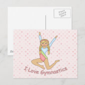 I Love Gymnastics Blonde Briefkaart (Voorkant / Achterkant)