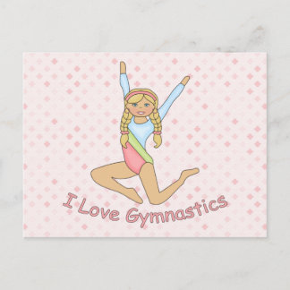 I Love Gymnastics Blonde Briefkaart