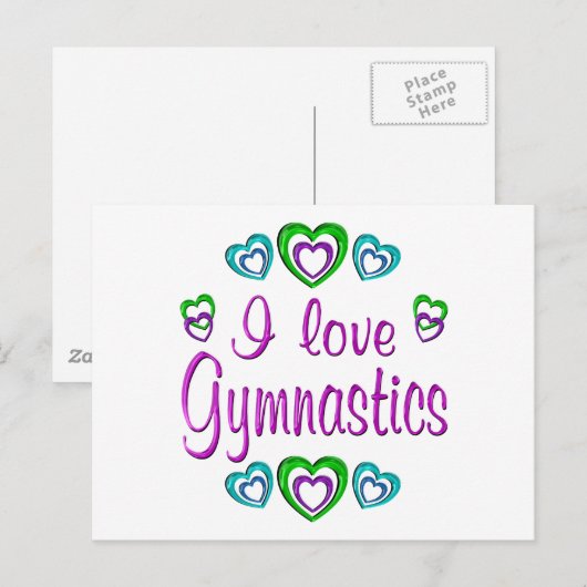 I Love Gymnastics Briefkaart (Voorkant / Achterkant)